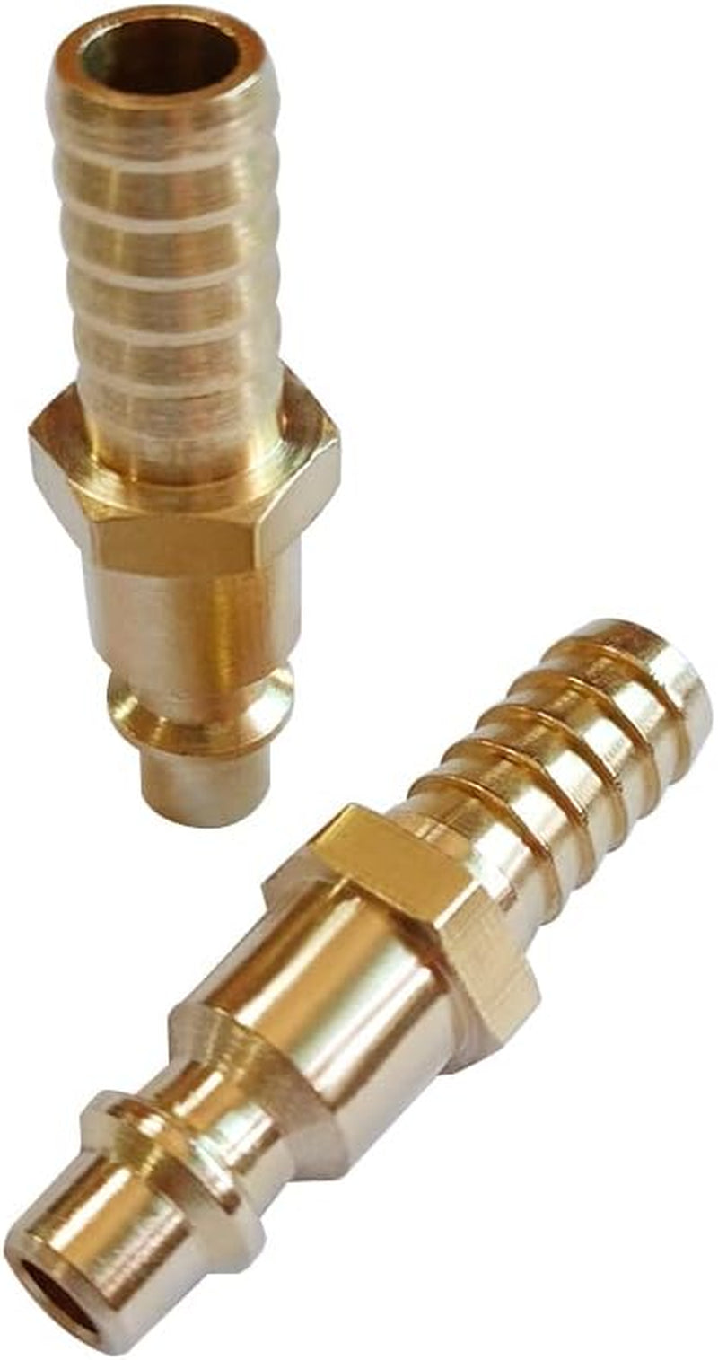 Beduan Solid Brass Air Hose Fittings 3/8" Barb Reducer Quick Connect Air Hose Fittings (Industrial Type D,2Piece)