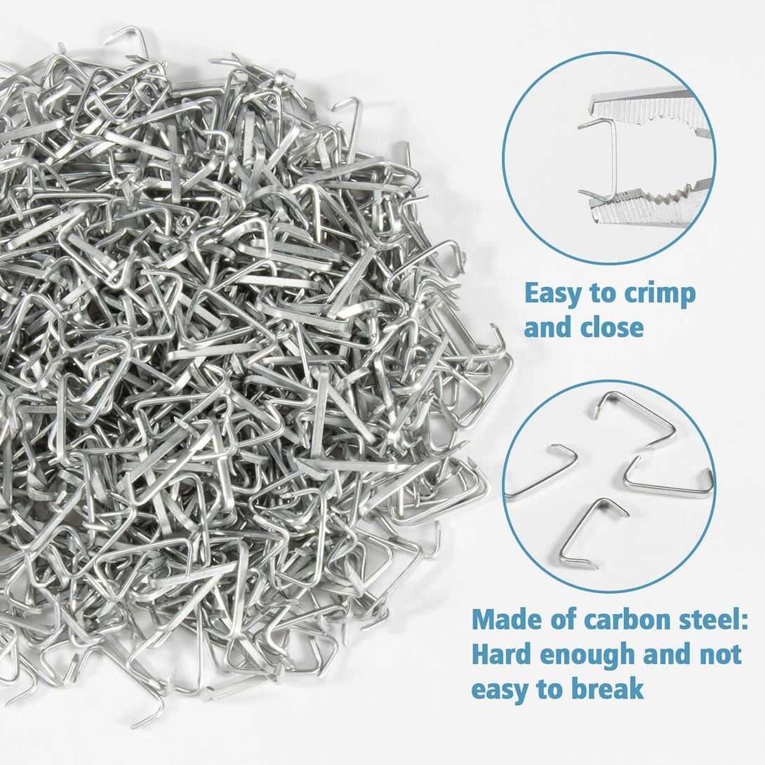 Sukh 700PCS Galvanized Hog Rings - Hog Nose Rings 3/4 Hog Ring Kit Hog Nose Clips Heavy Duty Hog Rings for Auto Upholstery Fencing Furniture,Bagging,Railing,Bungee Shock Cords.Animal Pet Cages