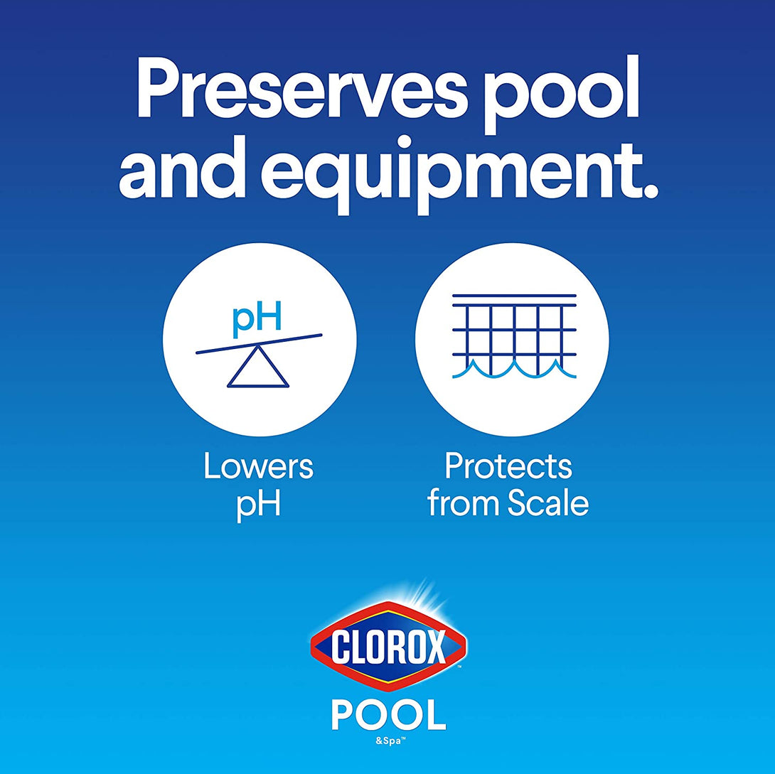 Clorox® Pool&Spa™ Swimming Pool Ph Down, Lowers Ph, Protects against Eye and Skin Irritation, 5LB (Pack of 1)