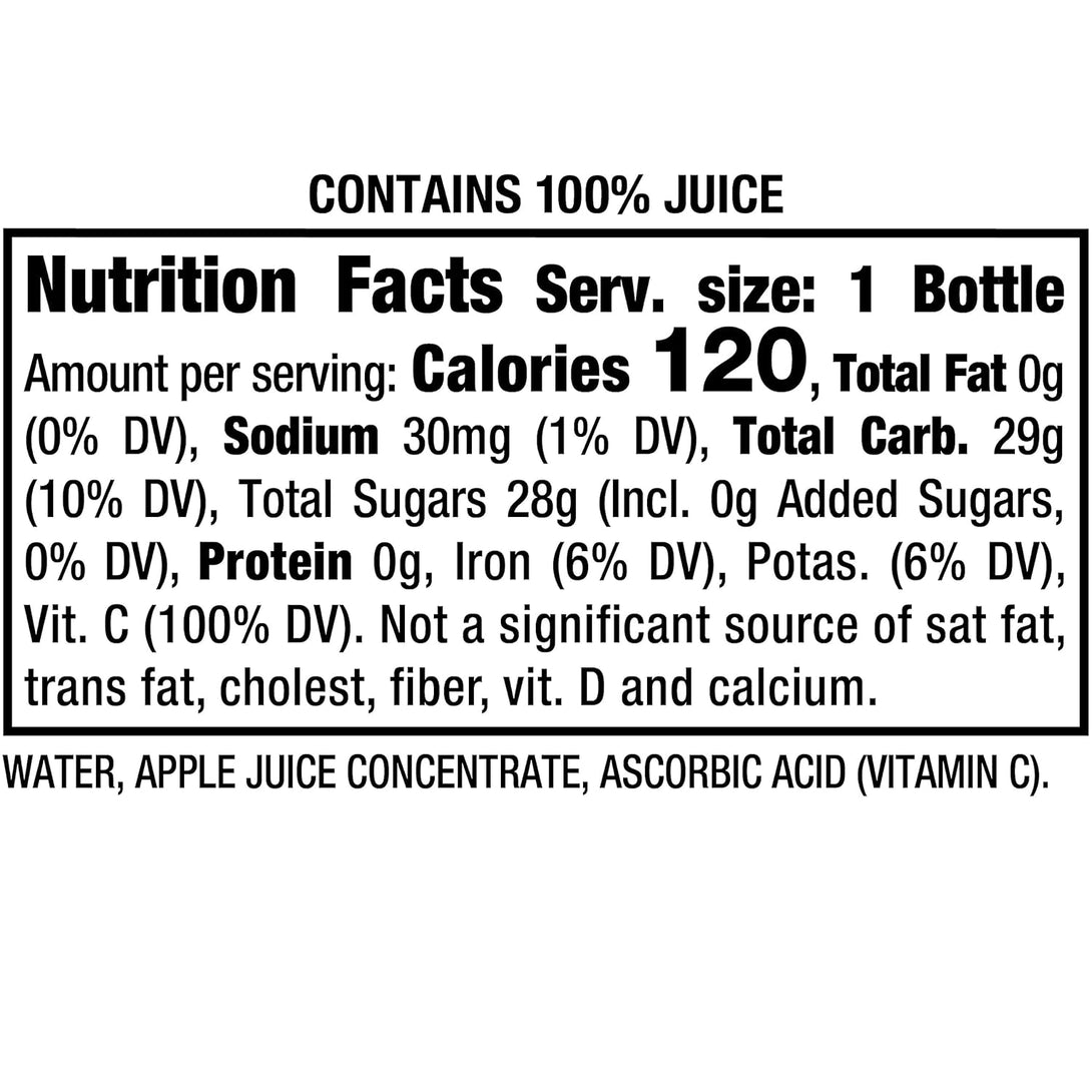 Mott'S 100% Original Apple Juice, 8 Fl Oz Bottles, 24 Count (4 Packs of 6), 2 Servings of Fruit, 100% Fruit Juice, Gluten-Free, Caffeine-Free, Kosher, Contains No Artificial Colors or Sweeteners