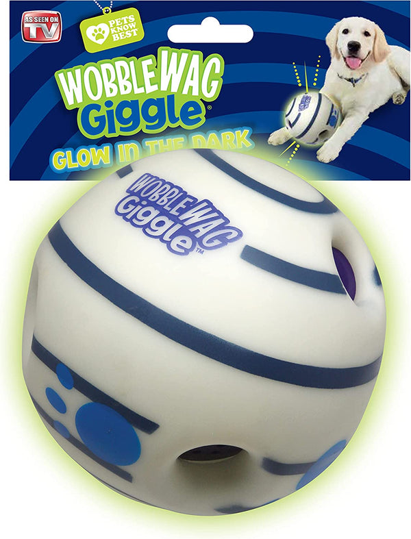 Wobble Wag Giggle Ball - Interactive Glow in the Dark Dog Toy, Giggle Sounds Keeps Dogs Busy and Entertained for Self Play, Pets Know Best