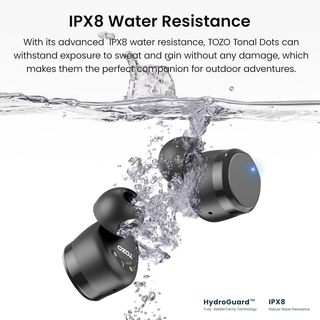 TOZO T12 (Compact Ergonomic Edition) Wireless Earbuds Bluetooth 5.3 Headphones, Call ENC Noise Cancelling Mic, 55Hrs Playtime App Customize EQ IPX8 Waterproof LED Digital Display Premium Sound Headset