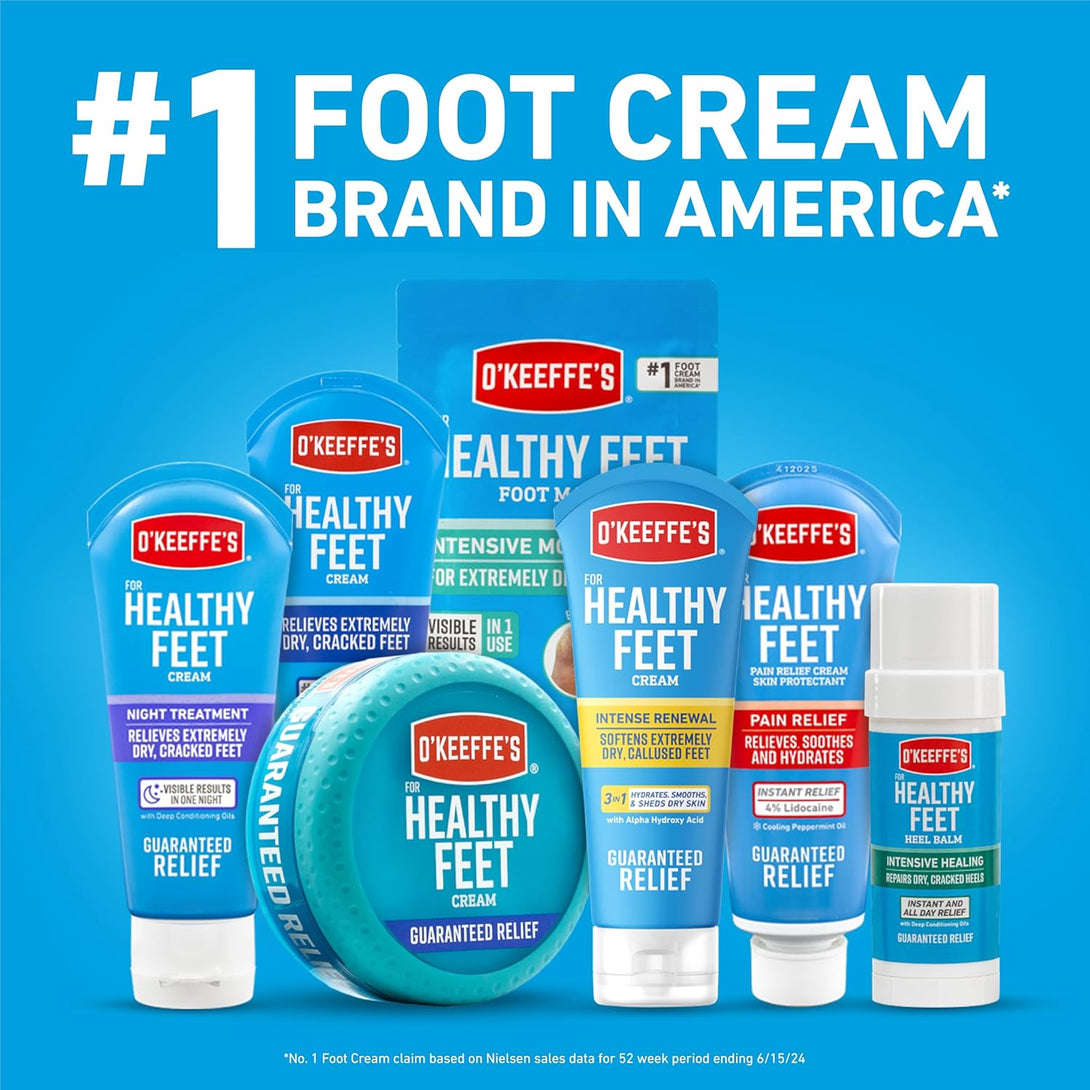 O'Keeffe'S Healthy Feet Intense Renewal Cream with Alpha Hydroxy Acid; Softens and Exfoliates Extremely Dry; Callused Feet; 3Oz Tube (Pack of 1)