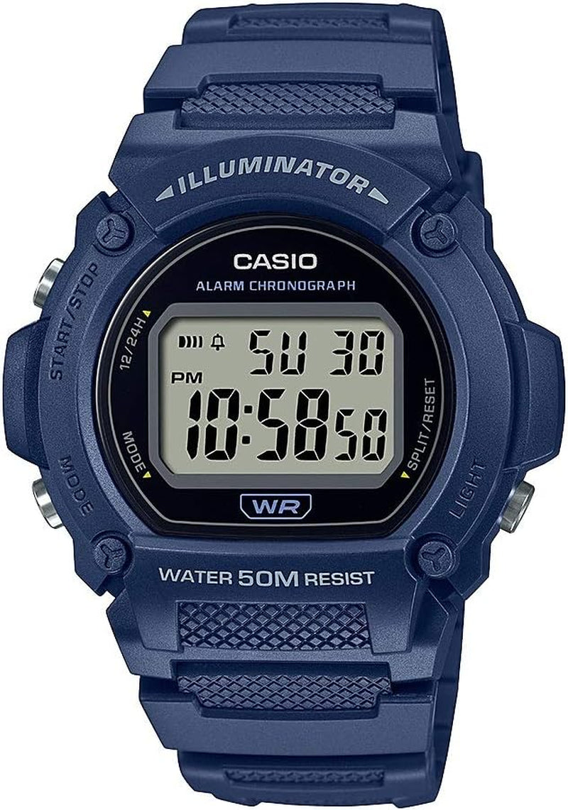Casio W219H Series | Men’S Digital Watch | 50M WR | LED Illuminator | 100 SEC Chronograph | 1/100 SEC Stopwatch | Daily Alarm | Hourly Time Signal | Auto Calendar | 7 Year Battery