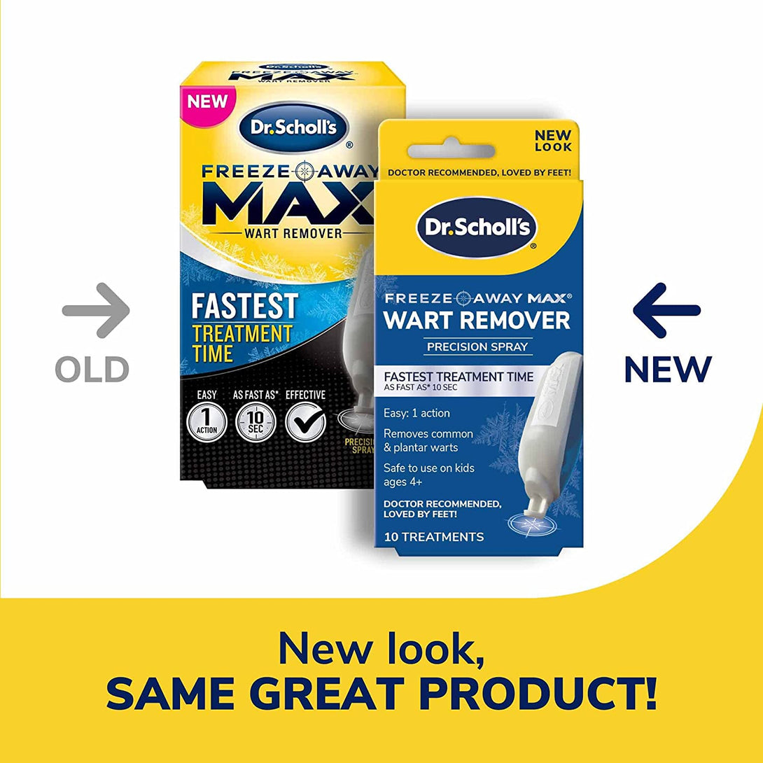 Dr. Scholl'S Freeze Away MAX WART Remover, 10 Applications // Our Fastest Treatment Time, Removes Common & Plantar Warts, Precision Spray, Safe for Children 4+, 10 Treatments