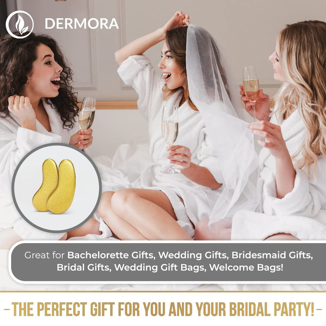 DERMORA Golden Glow under Eye Patches (20 Pairs Eye Gels) - Rejuvenating Treatment for Dark Circles, Puffy Eyes, Refreshing, Revitalizing, Travel, Wrinkles