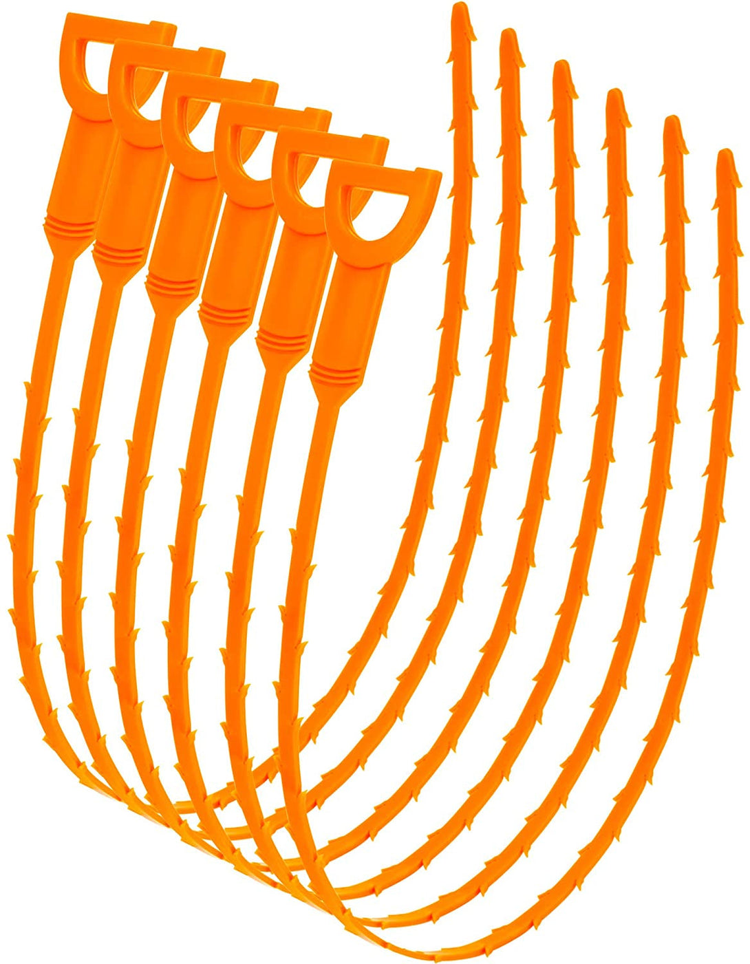 6PCS Drain Clog Remover Tool, Drain Hari Cleaner Tool, Hair Cather Shower Drain Tool, Drain Auger Hair Cleaning Tool for Shower Kitchen Sink Bath Tub Bathroom, Sink Snake Hair Remover(25Inch)