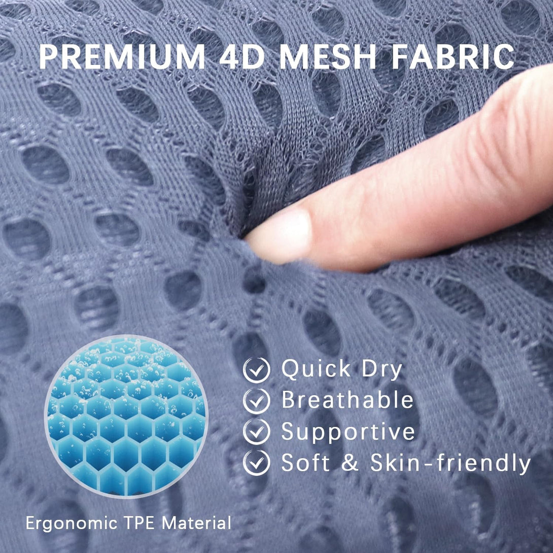 Bath Pillow for Tub-Tub Pillow for Bathtub Support Neck, Slip Resistant Waterproof Bath Pillows for Tub Neck and Back Support with 3 Strong Suction Cups,Dark Blue