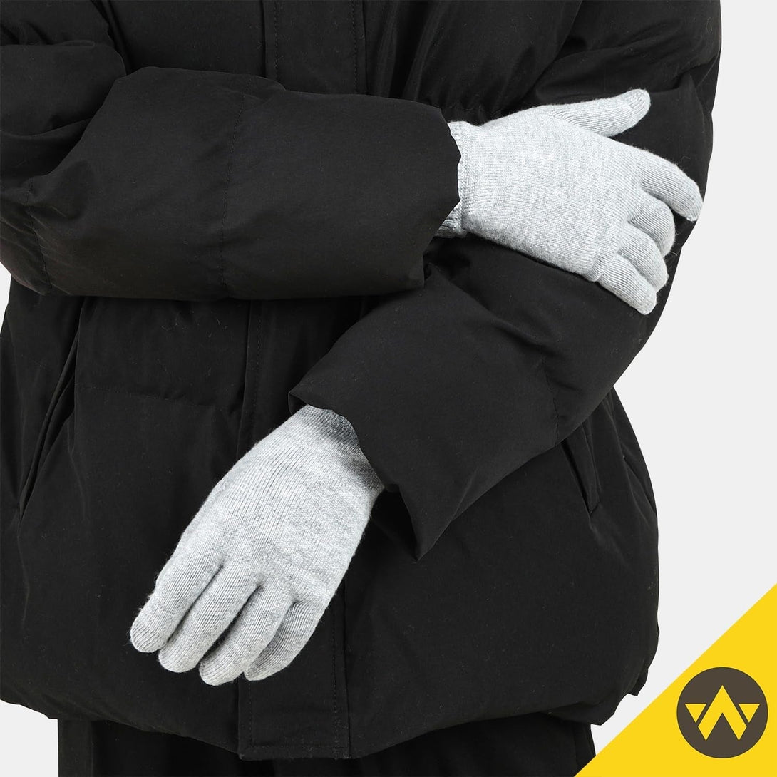 WANDER Gloves for Men Womens Lightweight Merino Wool Touchscreen Thermal Knit Running Winter Glove Liners