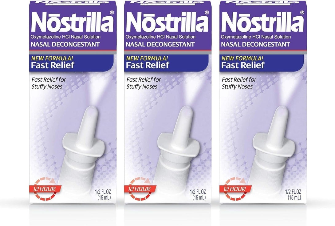 Nostrilla Nasal Decongestant Spray, Stuffy Nose Relief, 0.5 Oz (3 Pack)