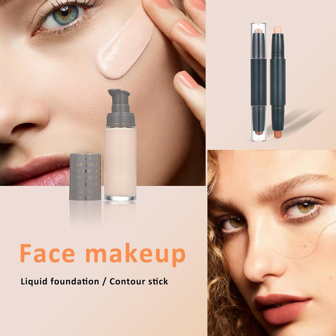 All in One Makeup Kit for Women Full Kit, Includes Eyeshadow,Foundation,Eyeliner,Mascara,Eyebrow Pencil,Contour Stick, Makeup Brush, Makeup Sponge, Make up Gift Set for Women, Teens