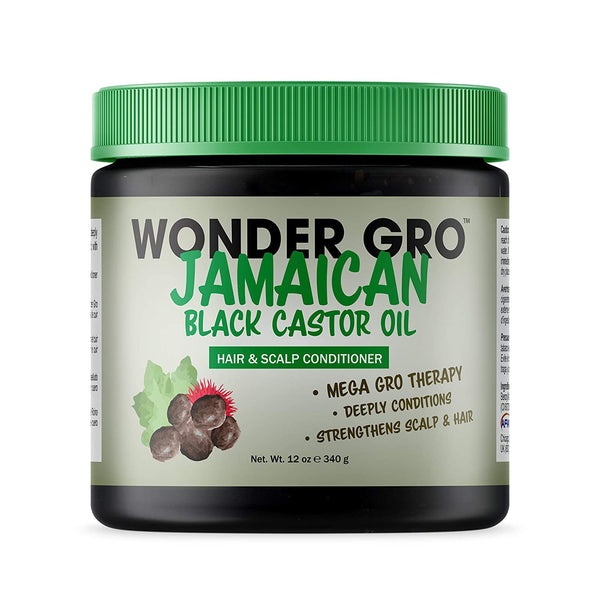 Jamaican Black Castor Oil Hair Grease Styling Conditioner, 12 Fl Oz - Great for Strengthening - Mega Hair Growth Therapy by Wonder Gro