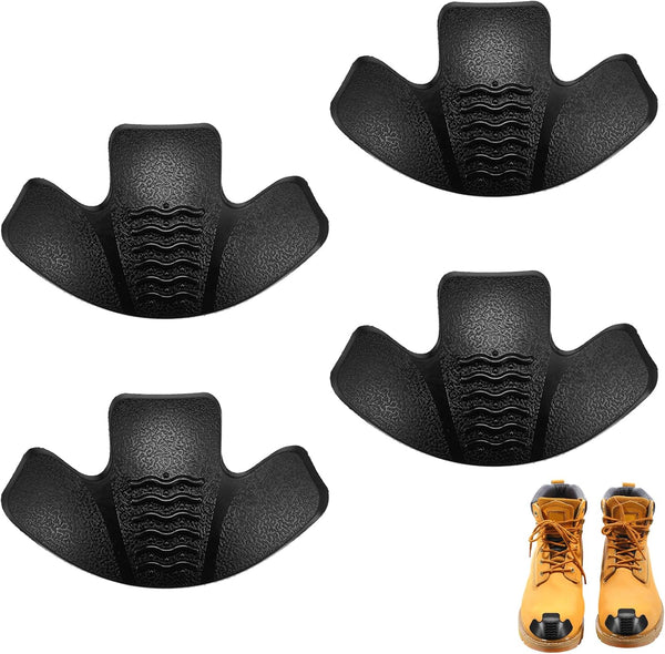 Bencailor Boot Toe Protectors 4 Pieces Boot Guards Work Boot Protector Work Boot Toe Cover for Boots Camping Climbing Guards, Glue and Sandpaper Are Not Include