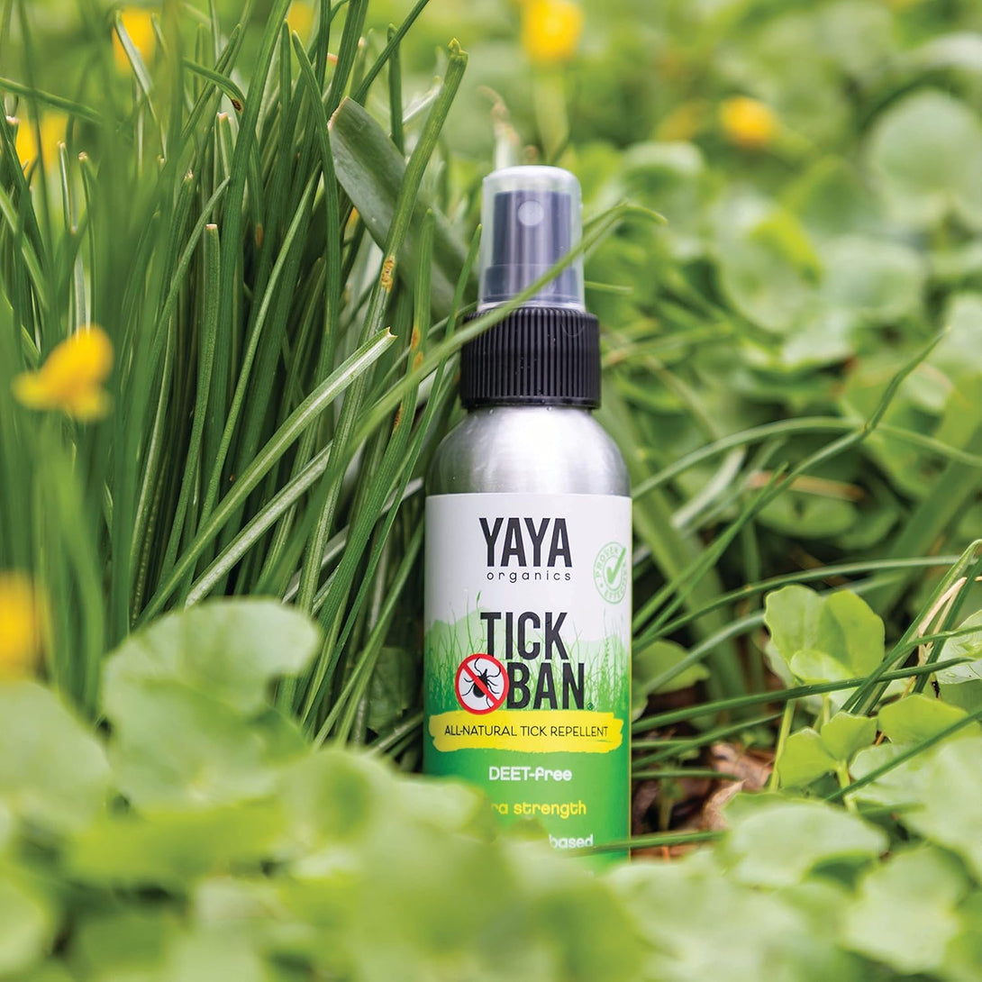 Yaya Organics Tick Ban | Extra Strength Tick Repellent Made with Essential Oils and All Natural, DEET Free Ingredients | Proven Effective, Safe for Adults, Kids and Dogs | 4 Ounce 2 Pack