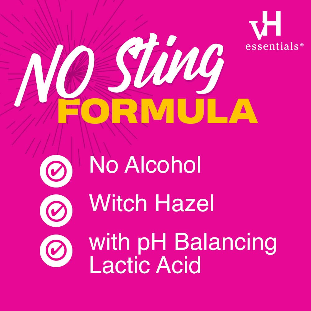 Vh Essentials Personal Cleansing Spray, Ph Balancing Lactic Acid, Sting-Free, Witch Hazel Formula, Fragrance Free, Paraben Free, Sprays Upside down for Easy External Intimate Cleansing, 4 Floz