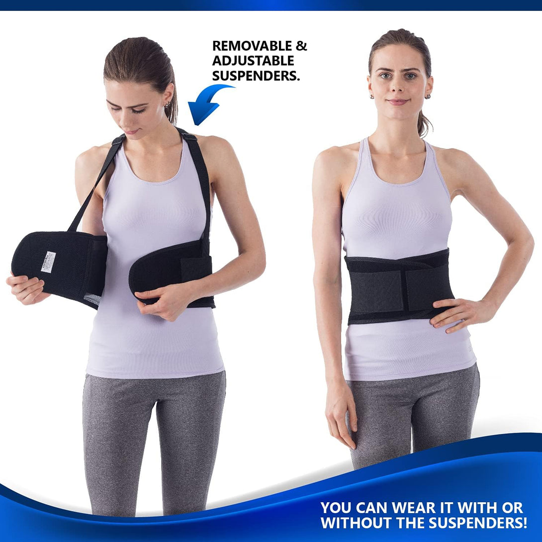 Nyortho Back Brace for Women & Men - Medium -30"-34"- Relieves Back Pain - Back Support Brace with Suspenders - Osteoporosis Back Brace - Maximum Posture & Spine Support - Hook & Loop Back Brace - Mens Back Brace.