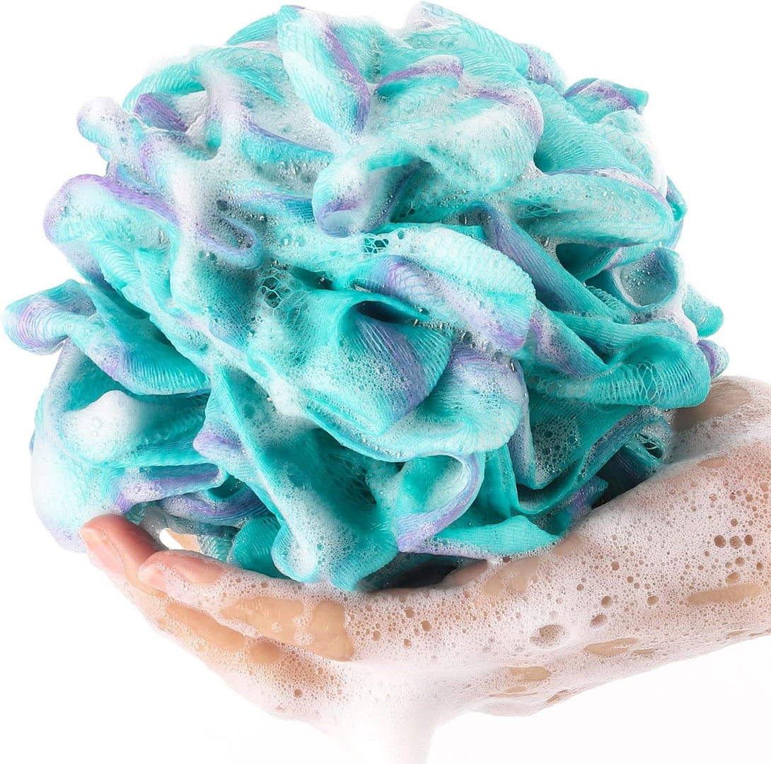 BTYMS Loofah Sponge 60 Gram Shower Pouf Bath Scrunchies Shower Puff Exfoliating Body Wash Scrubber Bath Puffs for Washing - Set of 4