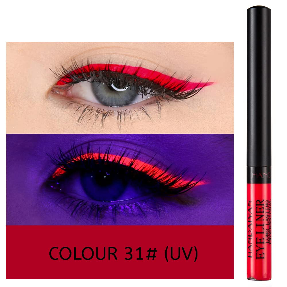 Bestland 12 Colors Matte Liquid Eyeliner Set Colorful UV Neon Eyeliner Pencil Pigmented Waterproof Smudgeproof Long Lasting Eye Liner Xmas Christmas Festival Makeup Gift Kit for Women (Set C)