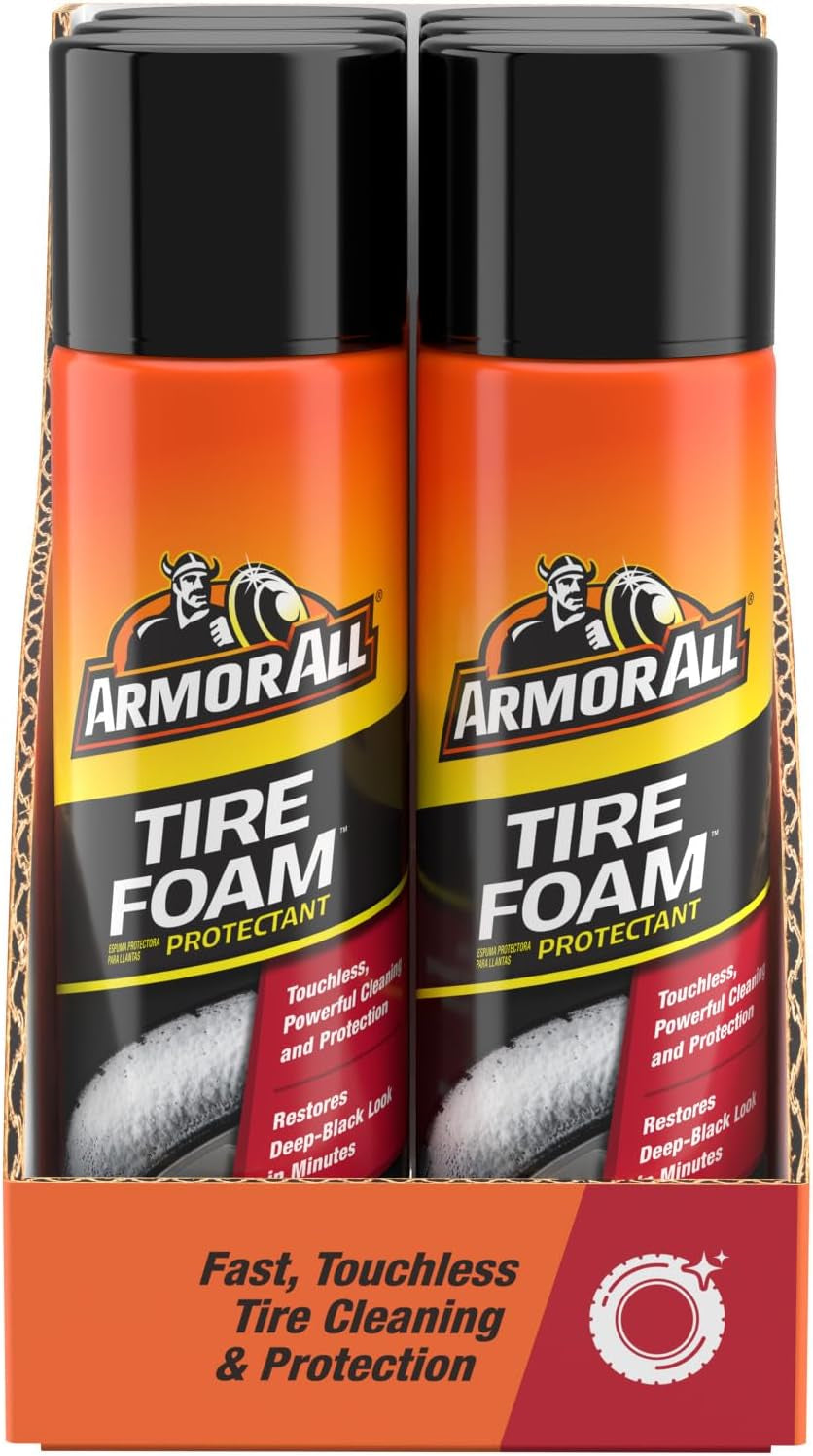 Armor All Tire Foam, Tire Cleaner Spray for Cars, Trucks, Gifts for Dad, Motorcycles, 20 Oz Each, 1.25 Pound (Pack of 1)