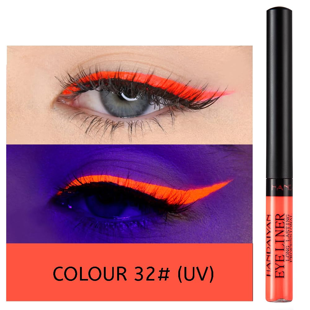 Bestland 12 Colors Matte Liquid Eyeliner Set Colorful UV Neon Eyeliner Pencil Pigmented Waterproof Smudgeproof Long Lasting Eye Liner Xmas Christmas Festival Makeup Gift Kit for Women (Set C)