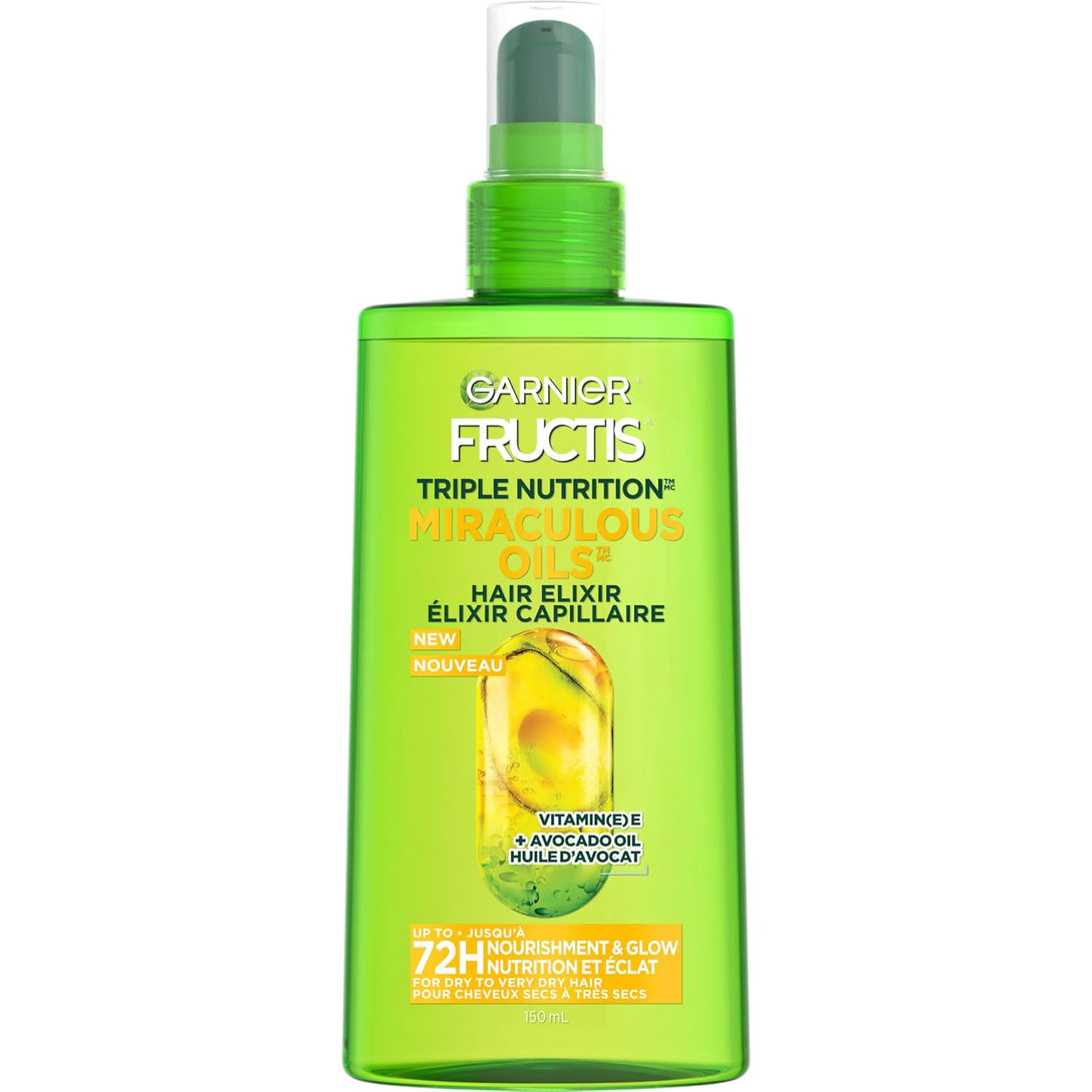 Garnier Fructis Triple Nutrition Marvelous Oil Hair Elixir, 5.0 Fl Oz, 1 Count (Packaging May Vary)