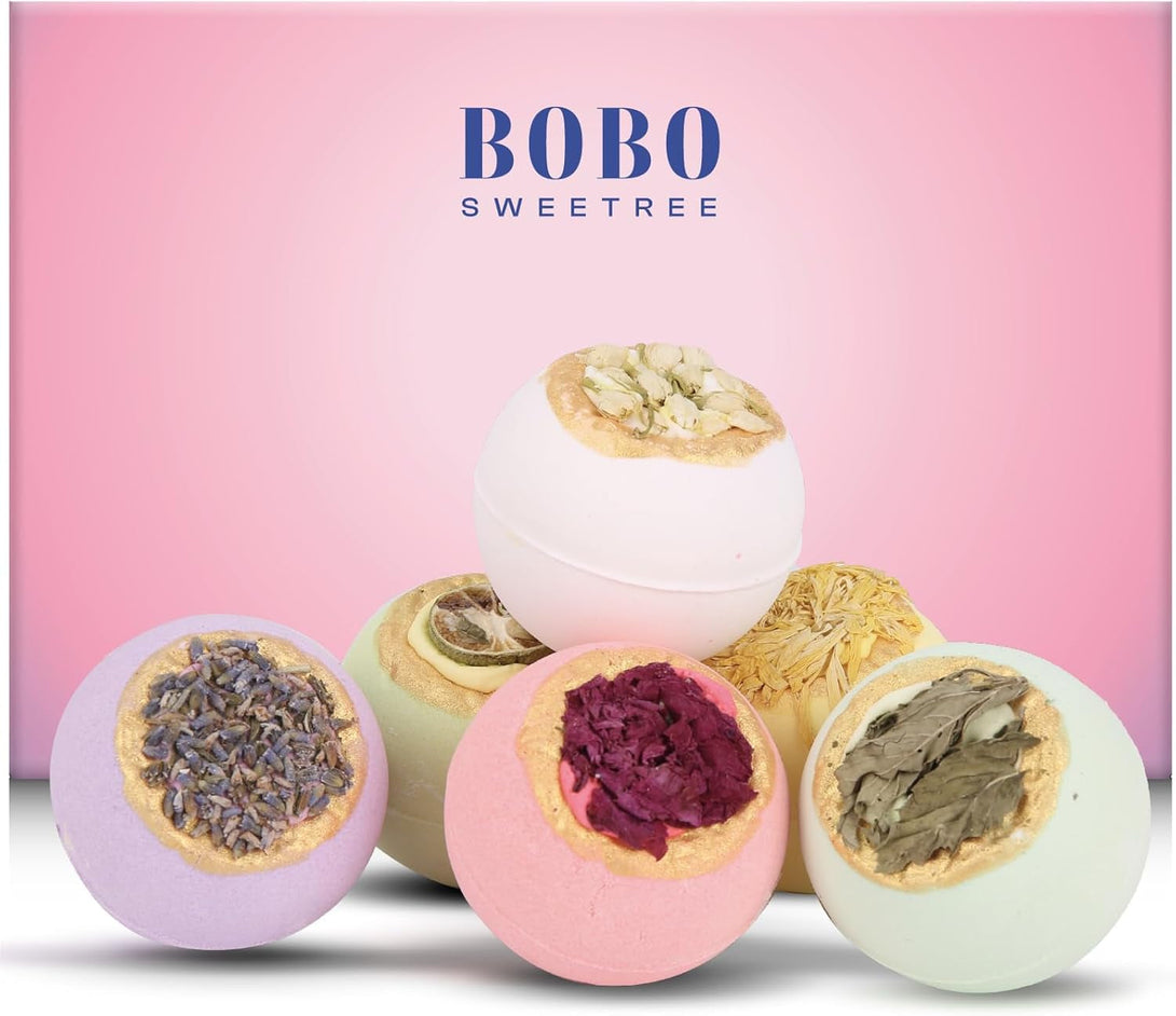 Bath Bombs Gift Sets, 6 Fizzies Luxury Large Size with Real Flowers and Natural Organic Essential Oil, Self Care Gifts for Women, Mon, Daughter, Girlfriend,Pack of 6 (Multiple)