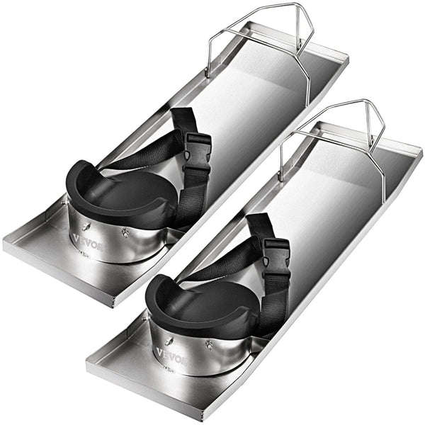 VEVOR 30'' X 8'' Concrete Knee Boards Slider Knee Boards Kneeler Board Stainless Steel Kneedboards Concrete Sliders Pair Moving Sliders W/Concrete Knee Pads & Board Straps for Concrete Finishing