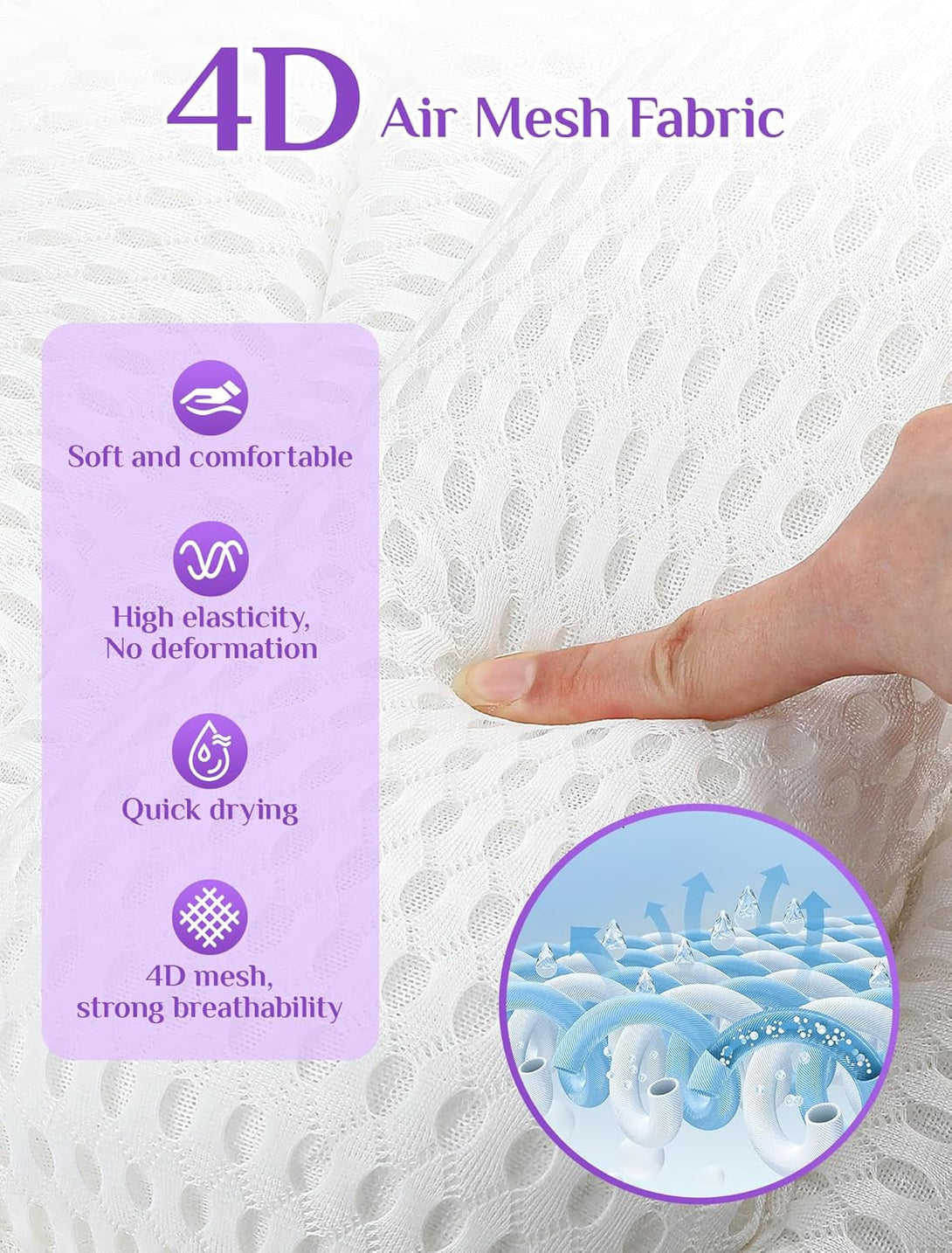 Bath Pillow Luxury Bathtub Pillow, Gliship Bath Tub Pillows for Head and Neck, Bath Cushion for Tub with Soft 4D Air Mesh Fabric 6 Non-Slip Suction Cups, Fit All Tub Relaxing Bath Accessories Spa Gift