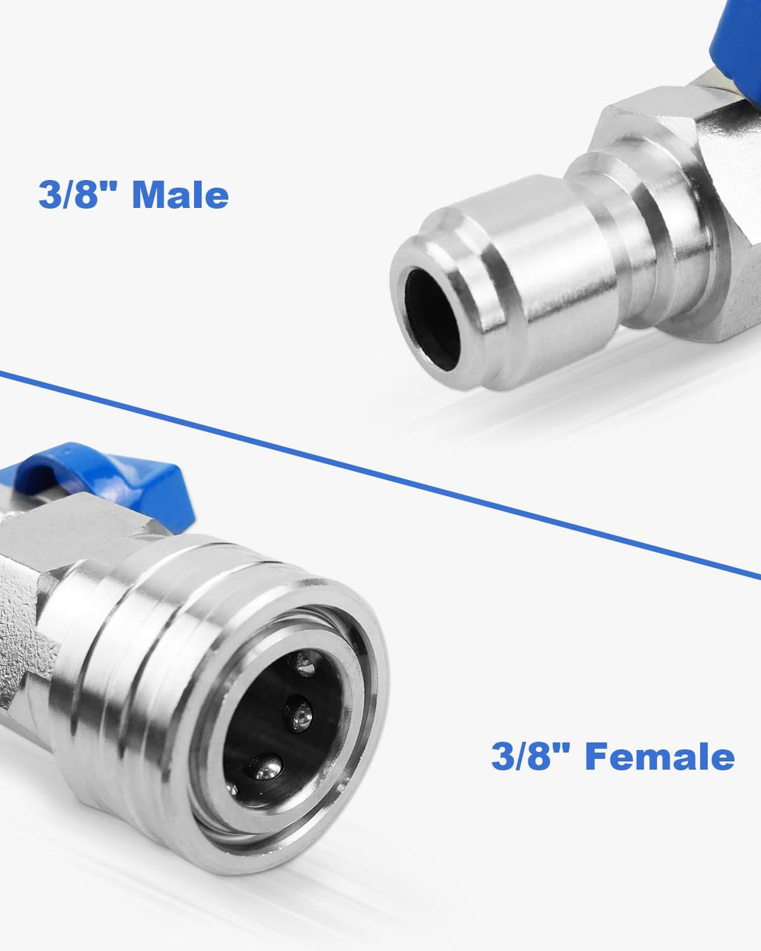 Heavy Duty High Pressure Washer Ball Valve Kit 3/8 NPT Quick Connector 4500 PSI for Power Washer Hose Control Water Flow Switch with Raw Material Belt