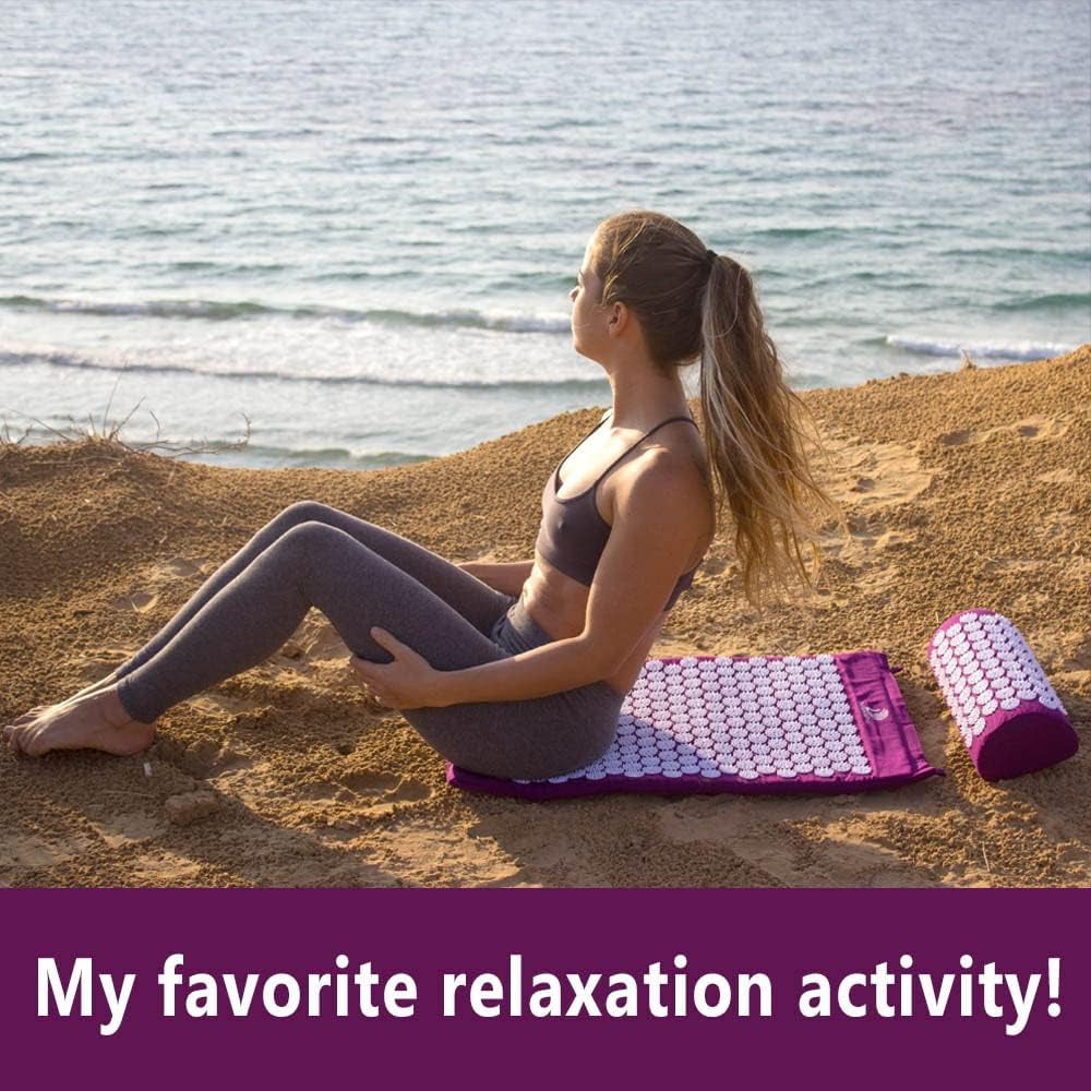 Acupressure Mat & Pillow Set - Acupressure Therapy for Back and Neck Pain Relief, Sciatica, and Pressure Point Aches Ideal Acupuncture Mat for Sleeping Aid & Recovery