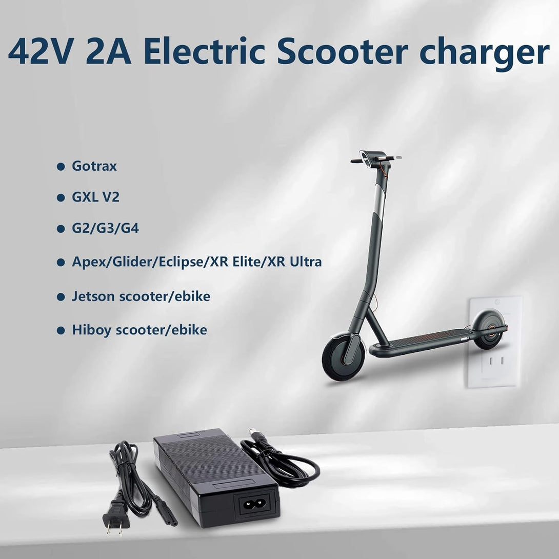 42V 2A Electric Scooter Charger. Gotrax Charger.Suitable for Gotrax Scooter. GXL V2.Apex.Xr Ultra.Xr Elite.G3.G4.Gmax Ultra.Vibe.