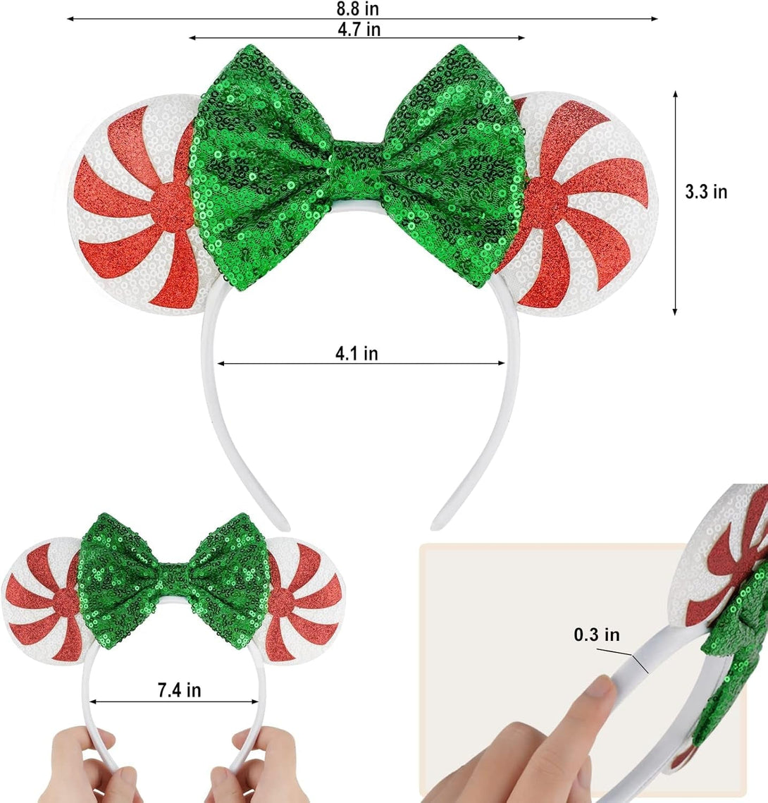 FANYITY Christmas Mouse Ears, Sequin Mouse Ears Headband for Girls Women