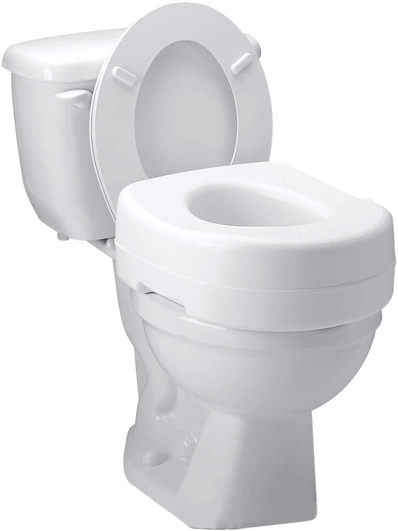 Carex Toilet Seat Riser - Adds 5 Inch of Height to Toilet - Raised Toilet Seat with 300 Pound Weight Capacity - Slip-Resistant (White)