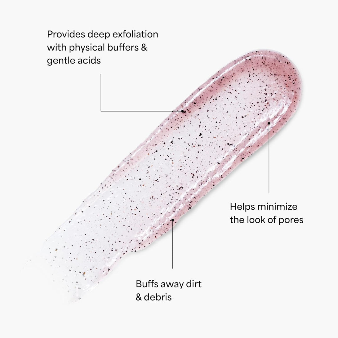 TULA Skin Care so Poreless Exfoliating Blackhead Scrub - Powerful and Gentle Exfoliation, Refreshing and Smoothing, Contains Probiotic Extracts, Volcanic Sand, Pink Salt, and Witch Hazel, 2.89 Oz.