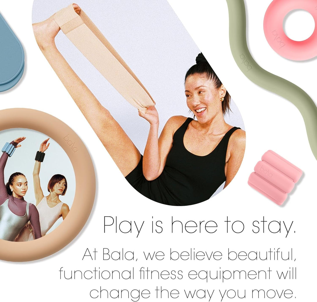 Bala Bands Resistance Bands for Women & Men, 3-Pack - Elastic Exercise Bands for Working Out - Wrist, Ankle, Legs & Booty Bands - Workout Resistance Bands for Yoga, Pilates, Strength Training