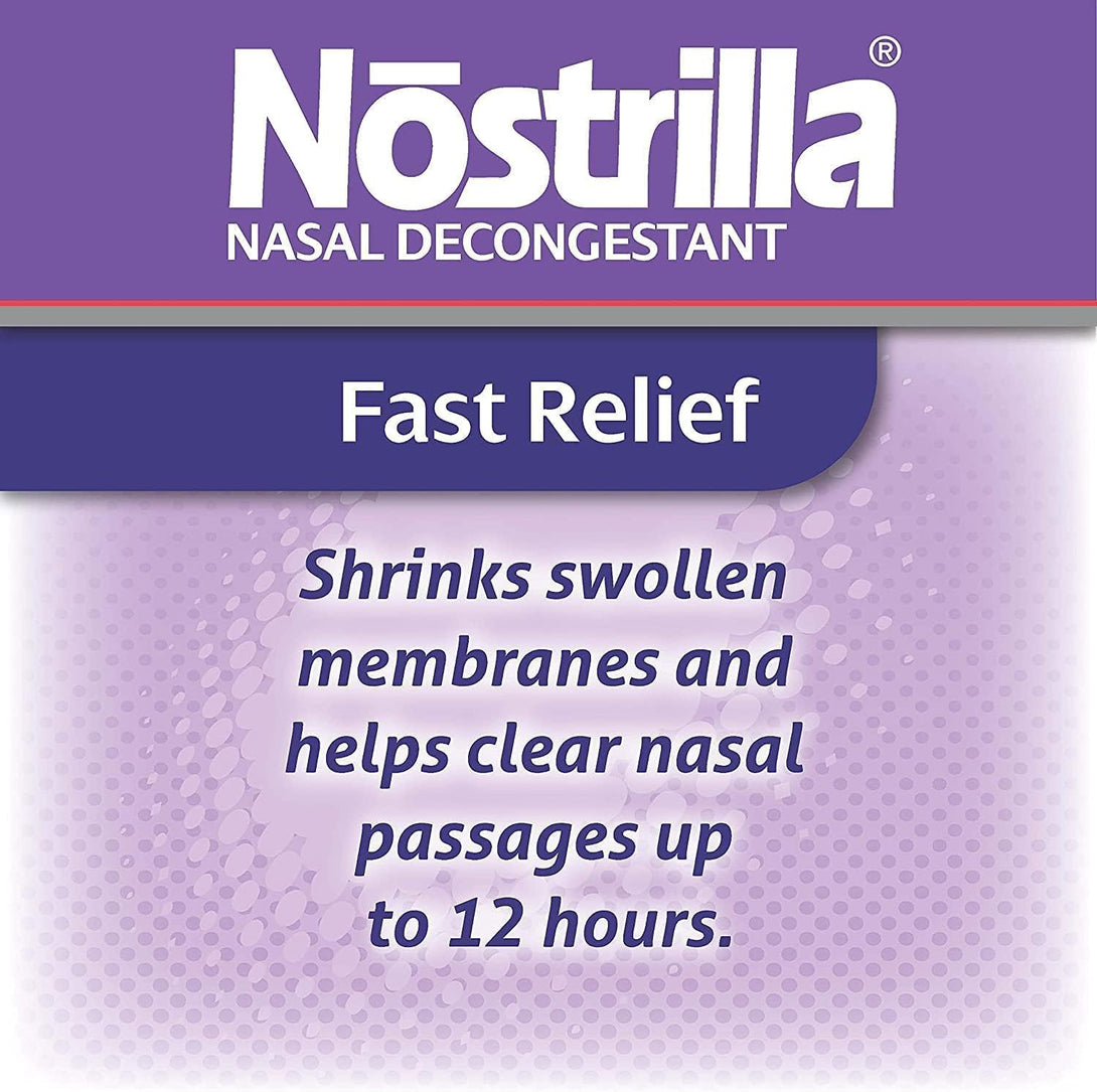 Nostrilla Nasal Decongestant Spray, Stuffy Nose Relief, 0.5 Oz (6 Pack)