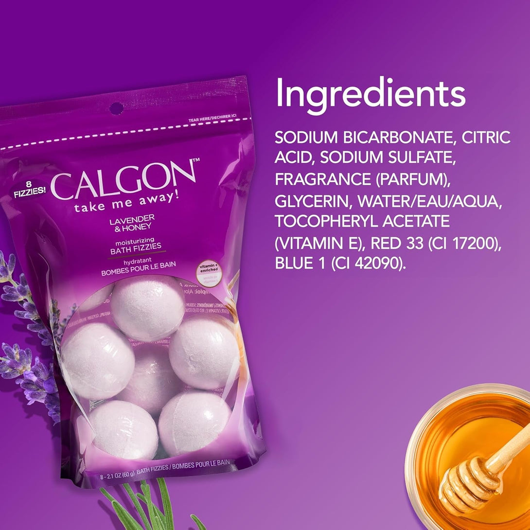 Calgon Bath Fizzies, Lavender & Honey, 8 Pcs