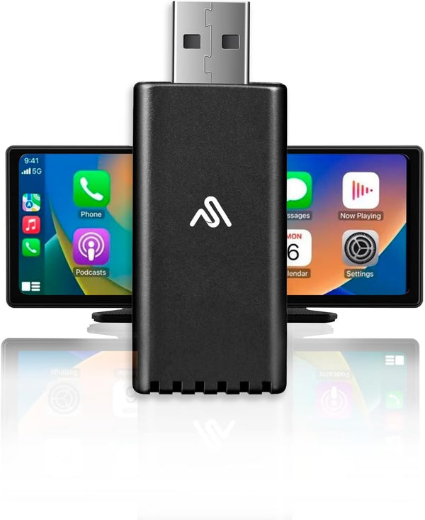 Wireless Carplay Adapter - Fastest 5Ghz - Autosky - Plug and Play - USB-C and USB-A Cables - Wired Carplay Required