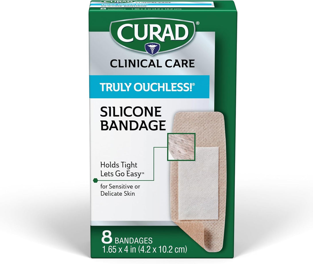 Curad Truly Ouchless Extra Large Silicone Bandages, Flexible Fabric, 8 Count