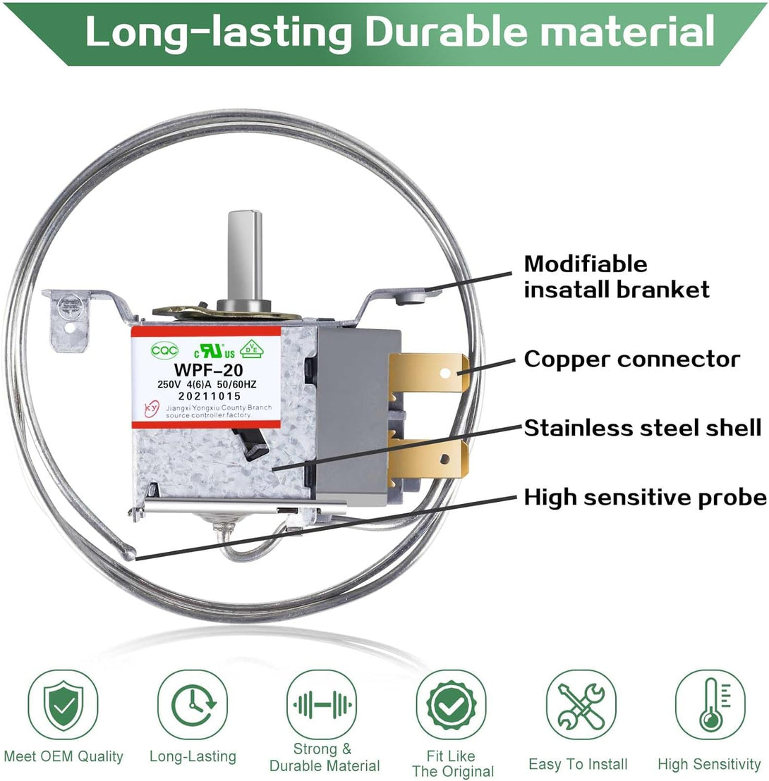 Mini Fridge Thermostat, Universal WPF-20 Freezer Thermostat Controller 2Pin / Compatible with Wpf16 and Wpf18