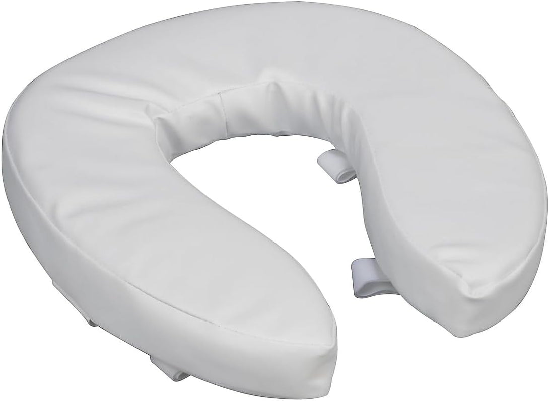 DMI Raised Toilet Seat Cushion Seat Cushion and Seat Cover to Add Extra Padding to the Toilet Seat While Relieving Pressure, Tear Resistant, FSA & HSA Eligible, 2 Inch Pad, White