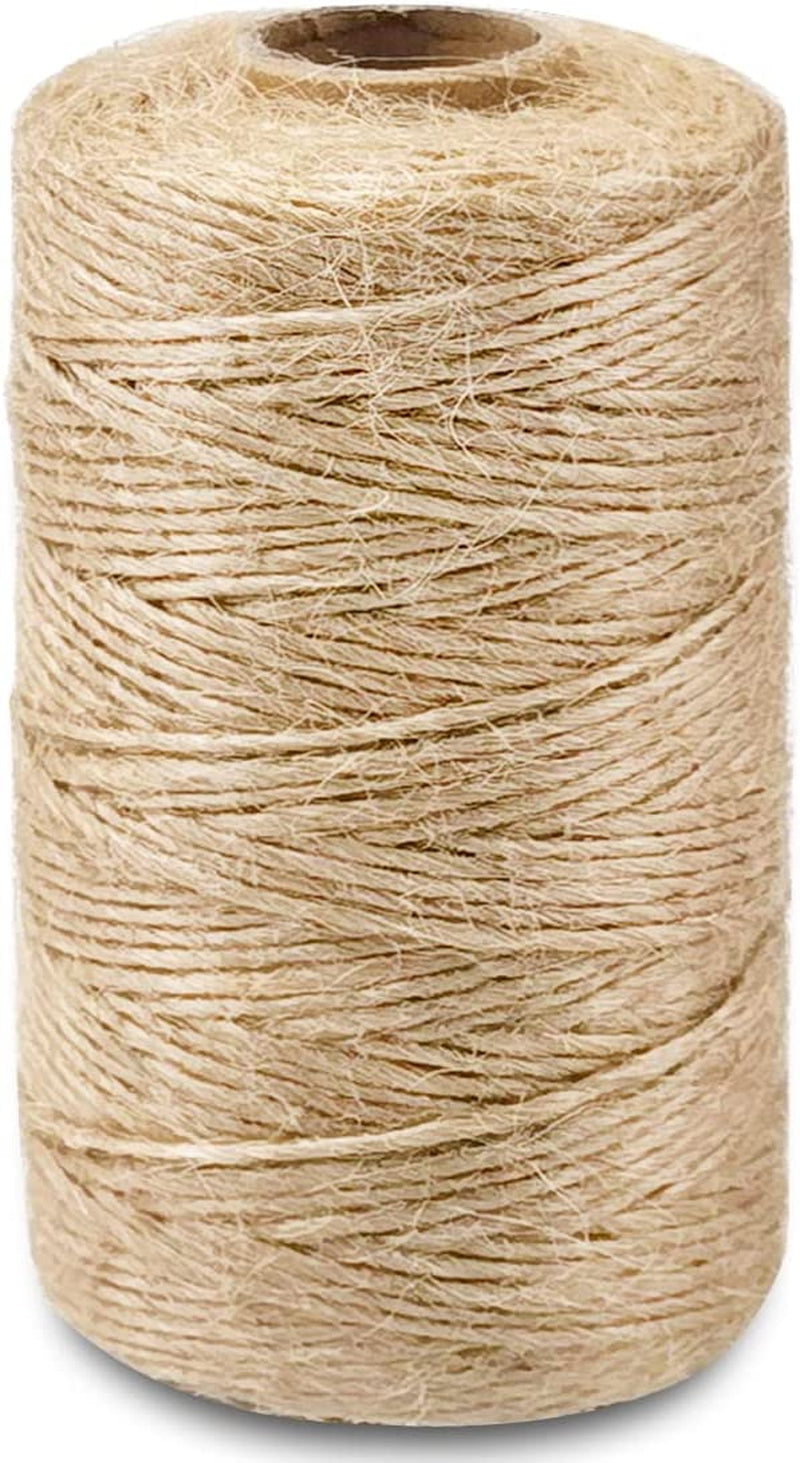 SMART&CASUAL 328Ft Jute Twine String Thin Natural Hemp Twine for Gift Wrapping Craft Plant Garden Christmas Handmade Arts Decoration Packing String Home Decor (328 Ft (100M))