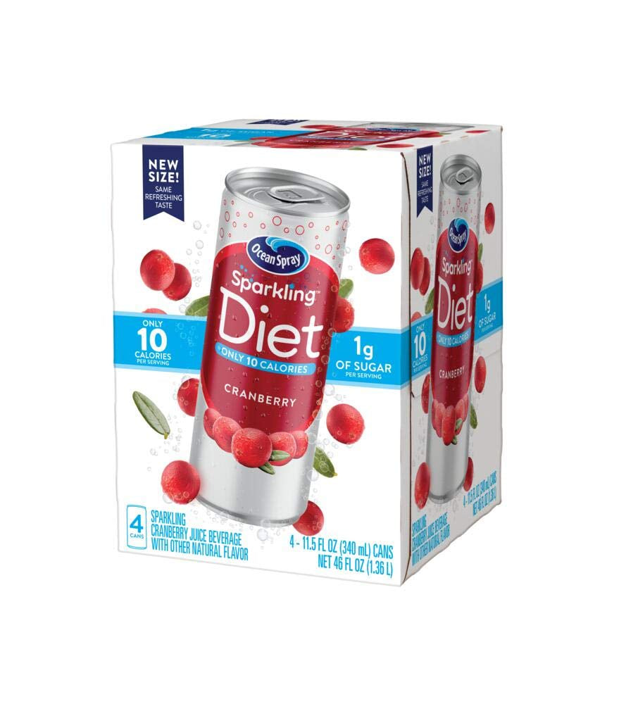 Ocean Spray® Sparkling Diet Cranberry Juice Drink, 11.5 Fl Oz Cans, 4 Count (Pack of 24)