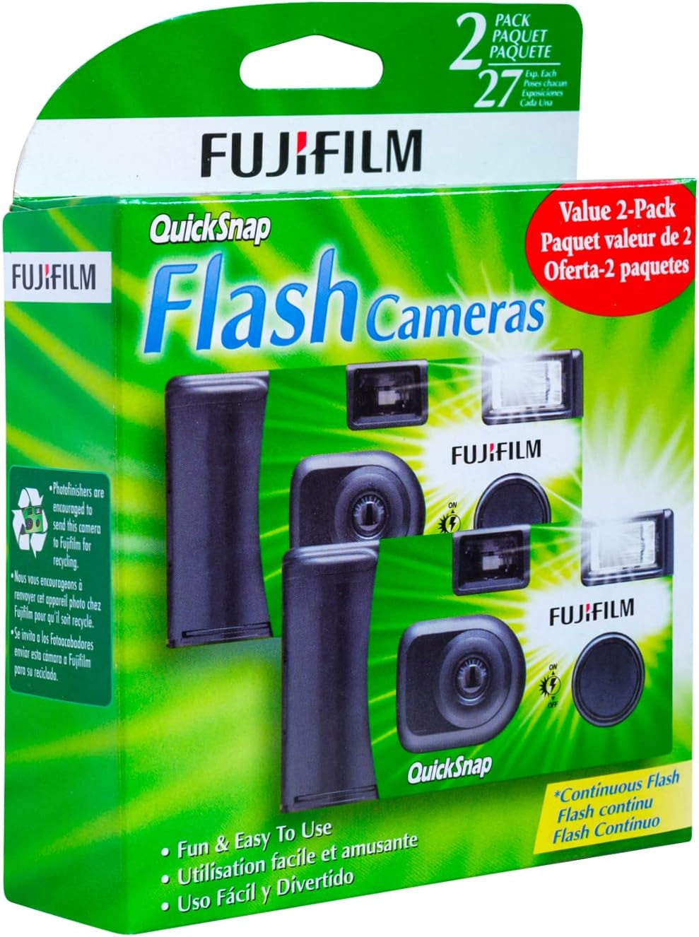 Fujifilm Quicksnap Flash 400 One-Time-Use Camera - 2 Pack