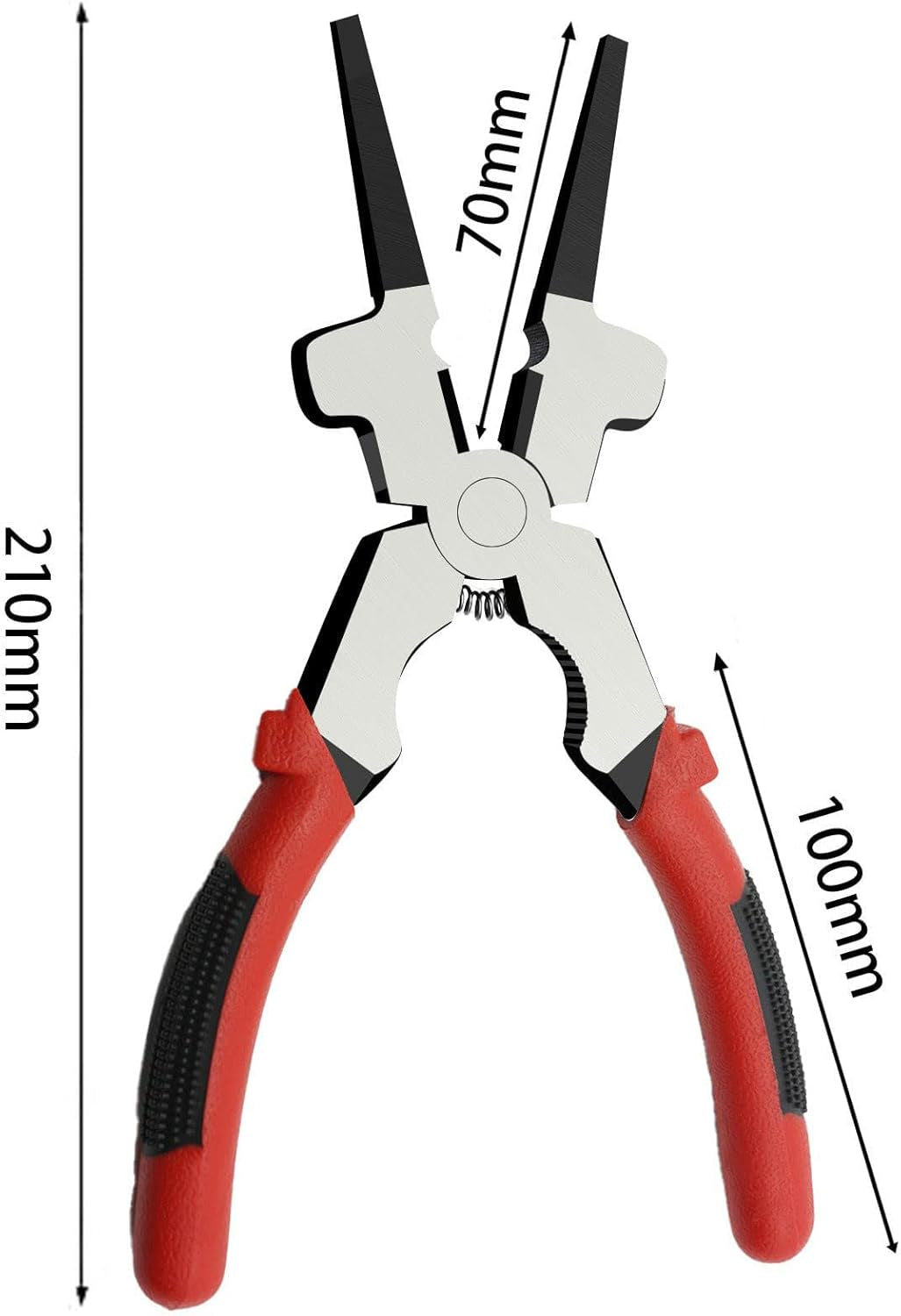 8" Welding Pliers, Multifunction Carbon Steel MIG Welding Pliers with Insulated Handle, Long Nose Pliers Wire Cutting Pliers