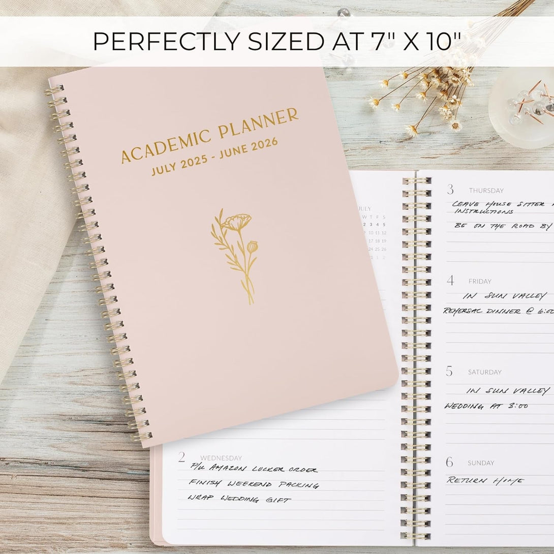 Aesthetic 2025-2026 Academic Planner - a Beautiful 7" X 10" Daily Planner for Women or Men with Weekly & Monthly Spreads for the 25-26 School Year - Runs from July 2025 - June 2026
