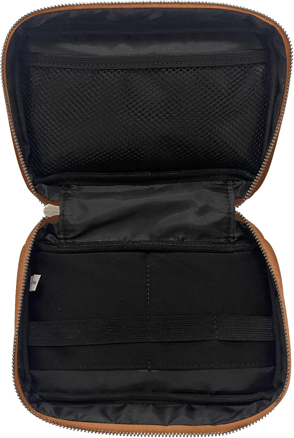 Blue Sky ASMBLD Tech Organizer, 8" X 4.5" X 2", Faux Leather, Non-Dated, Zip Closure, Travel Cable Organizer for Cords, Chargers, and Accessories (Zip Closure, Tan)