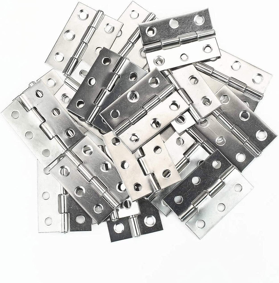 20Pcs Stainless Steel Folding Hinge 2 Inch Door and Window Hinge Is Assigned 120 Screws