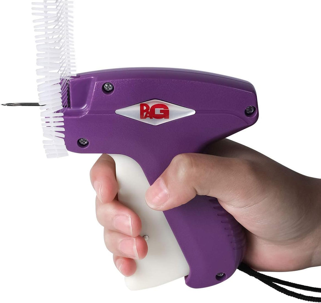 PAG Standard Tagging Gun Price Tag Attacher Gun for Clothing with 5 Needles and 2000 2Inch Barbs Fasteners, Purple