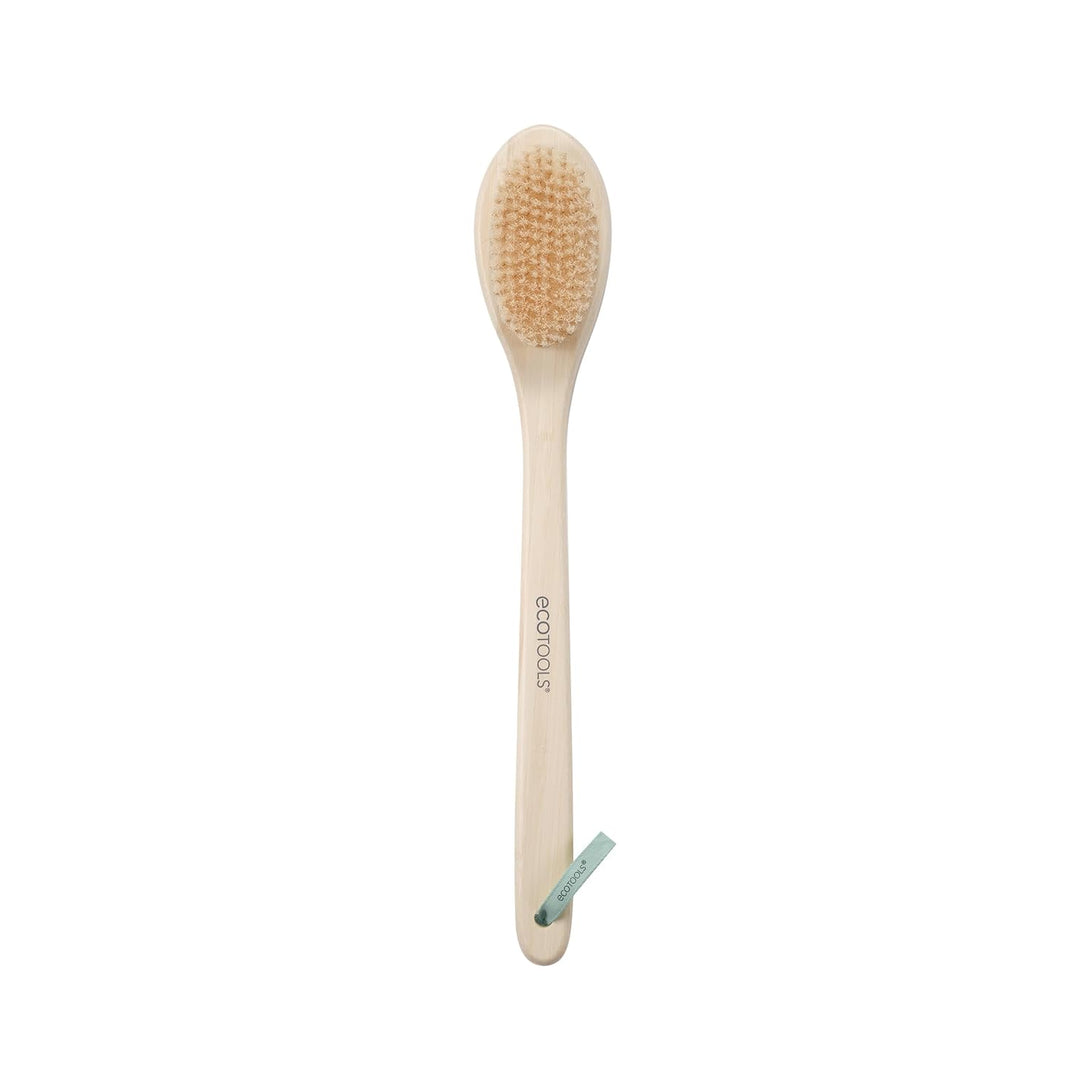 Ecotools Bath Bristle Brush, Bath Brush with Long Handle, Cleanse Back & Hard-To-Reach Areas, Eco Friendly Shower Brush for Exfoliating, Cruelty Free Nylon Bristles, Vegan, 1 Count